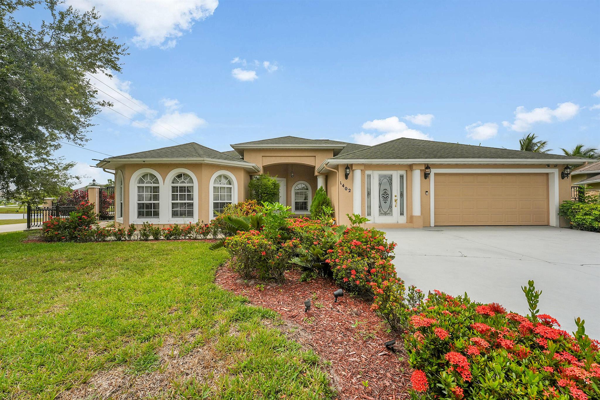 Pride of ownership shines in this original-owner pool home on a quiet cul-de-sac in a prime Port St. Lucie location! Built with high-quality materials, this 3-bedroom, 2-bath gem features an office, sitting room, and 2 separate entrances. The open floor plan boasts vaulted ceilings, abundant natural light, and a spacious kitchen with ample storage. The primary suite includes a walk-in closet and spa-style bath. Step outside to your screened patio and sparkling pool, perfect for entertaining or relaxing. Enjoy a fenced backyard with RV/boat parking and NO HOA! Furnishings and decor in photos not included; appliances (refrigerator, washer, dryer, oven, microwave, dishwasher) convey. Minutes to I-95, Turnpike, shopping, dining, and beaches.