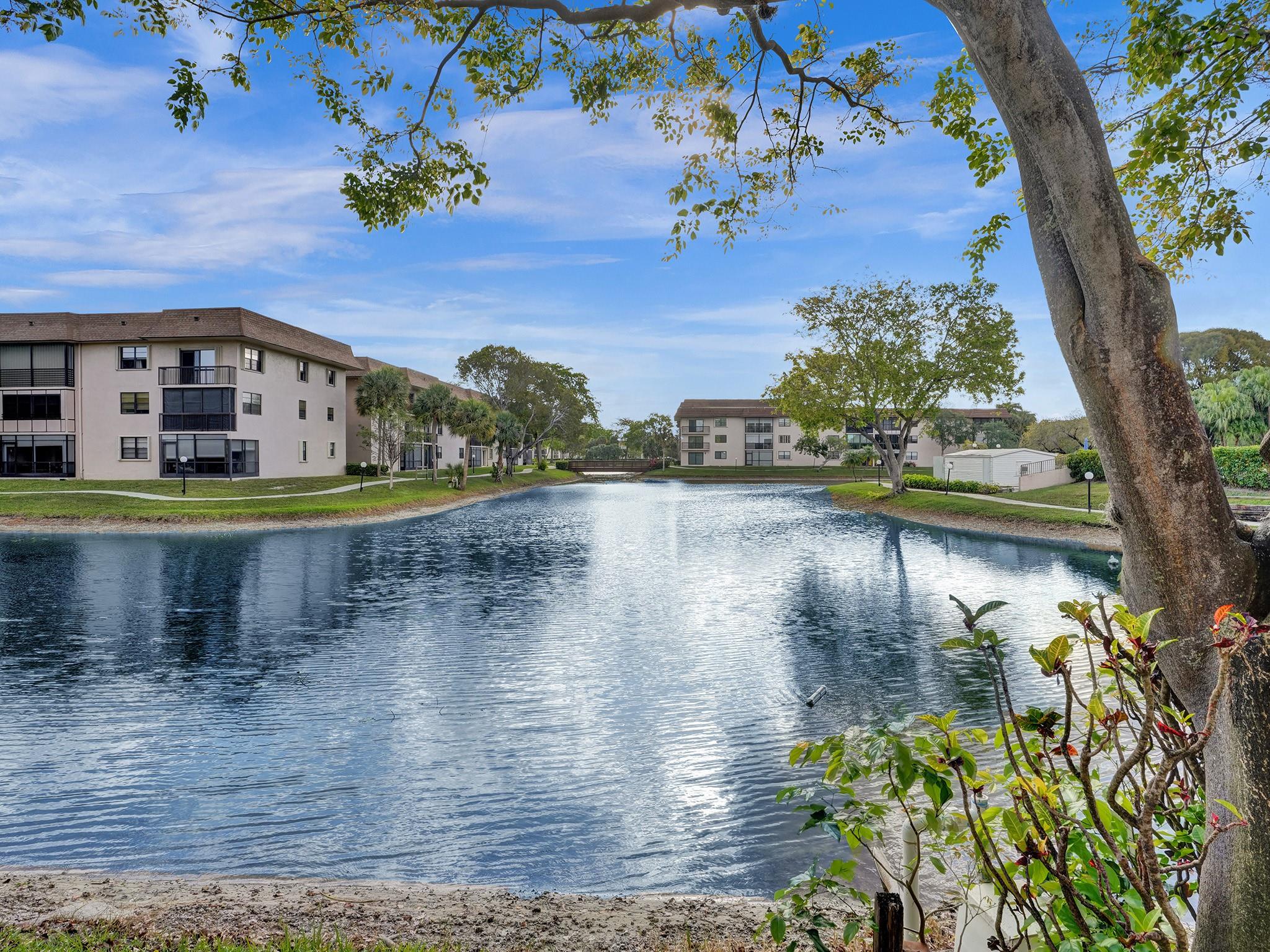,A Completely "RENOVATED and TASTEFULLY FURNISHED" move in ready condo unit with stunning water views. Move in ready means just that, bring your suitcase and toothbrush. No need to paint or do ANYTHING. Looks just as good as the photos. Unit is steps away from the pool and clubhouse with all amenities. Enjoy your morning coffee on furnished patio. W/D in unit. Condo is a 55+ community. Florida beaches just 8.7 miles away. Internet and Wi Fi included in HOA. Community shows income requirements. See broker remarks.