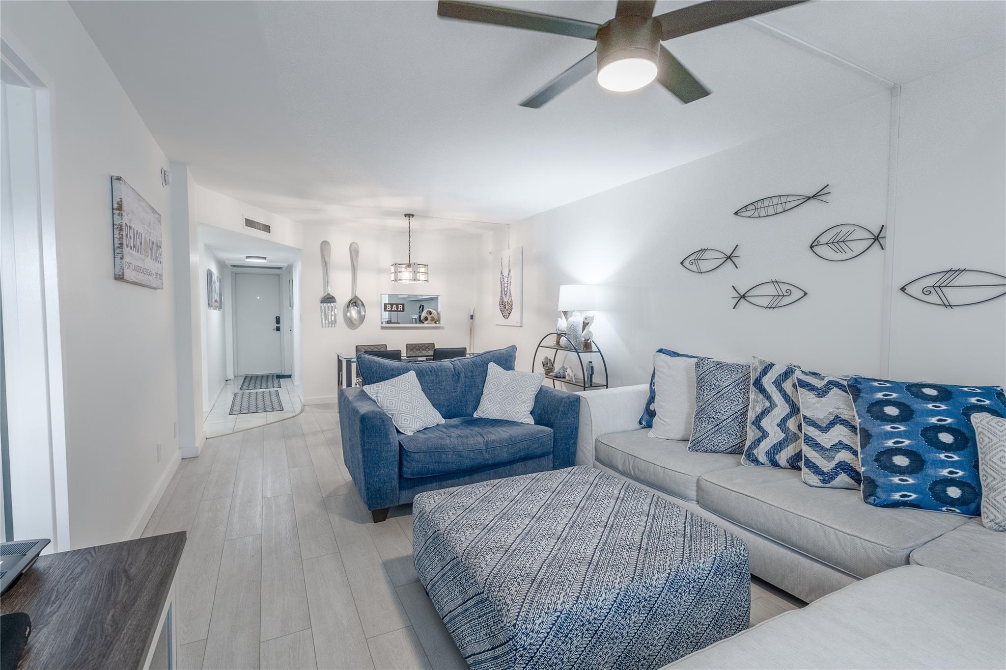 Welcome to this beautifully upgraded 2-bedroom, 2-bathroom condo, ideally located just a mile from Lauderdale-by-the-Sea. Enjoy relaxing views and quick access to the Beach and top restaurants like Kaluz, TacoCraft, and Aruba’s. This home features major upgrades including brand-new JVR impact storm windows, a high-end Advisar storm door, and a new 2-ton AC system installed in 2022. Whether you’re seeking a full-time residence or a seasonal retreat, this property offers the perfect mix of comfort, quality, and coastal living. Please see attached Sheet for list of Full upgrades*