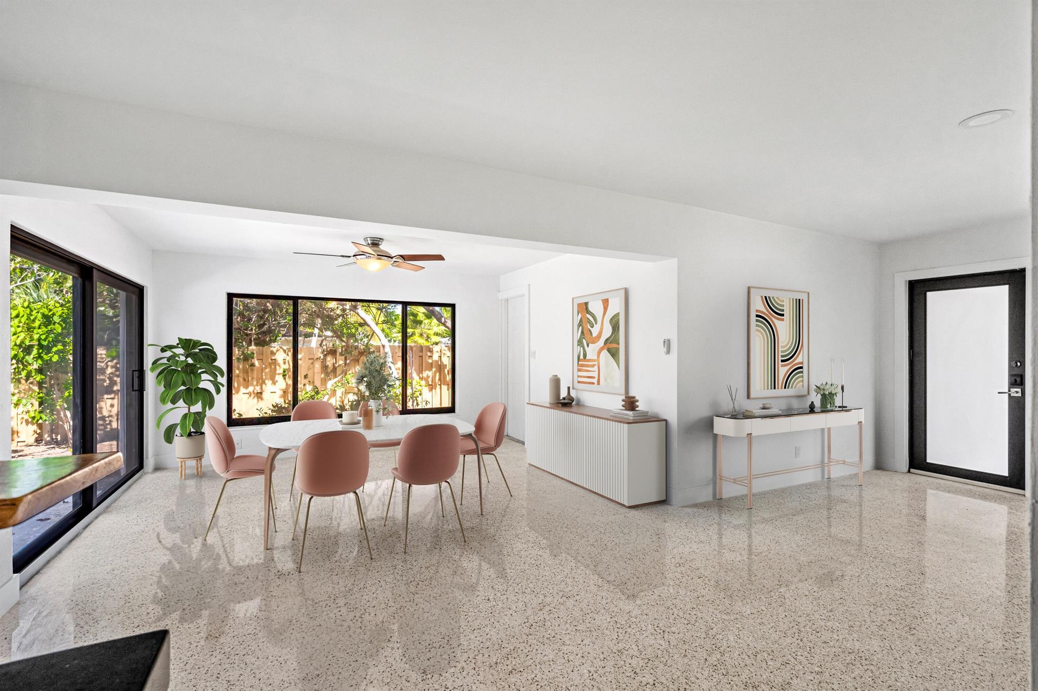 Discover the epitome of East Boca Raton living in this charming 2-bedroom, 2-bathroom single family home with a private yard. Nestled in a sought-after neighborhood, this residence boasts a spacious open floor plan with an abundance of natural light, a well-appointed kitchen with modern appliances, and a master suite featuring a private bathroom and walk-in closet. Enjoy the Florida sunshine in your own outdoor oasis, surrounded by landscaped greenery, perfect for entertaining or relaxation. Additional highlights include a convenient attached garage, washer and dryer, and proximity to top-rated schools, fine dining, shopping, and beautiful beaches. Don't miss the opportunity to experience the quintessential Florida lifestyle in this meticulously maintained home.