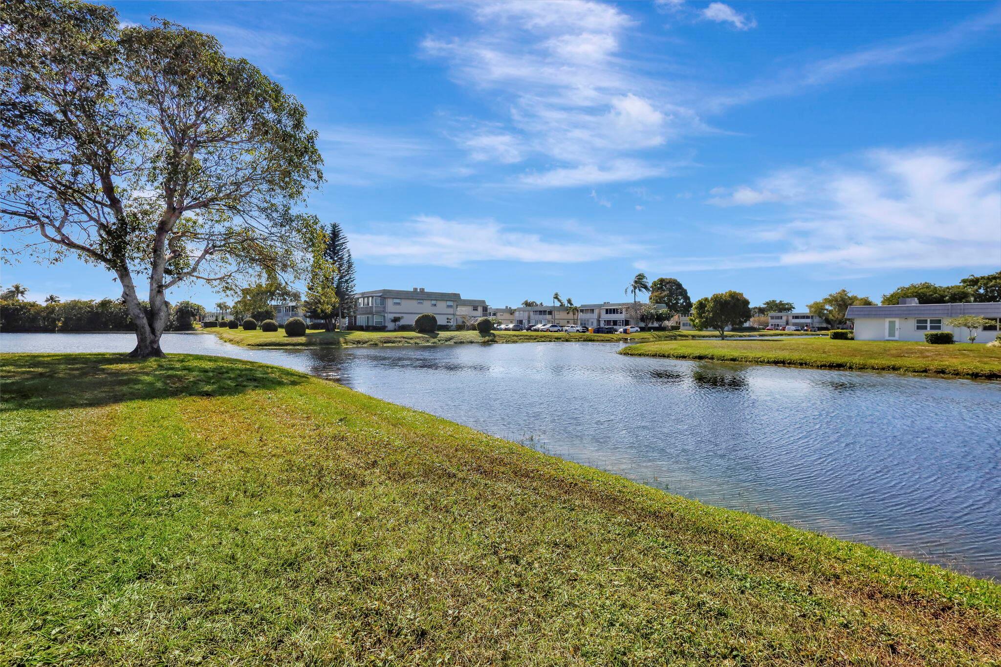 Great location in Delray Beach! Watch the sun sparkle on the water from a direct living room view. This bright and beautifully kept 2/2, corner Villa is nestled in a quiet and lush area of Kings Point. This unit has been lovingly cared-for and updated with a new white shaker kitchen cabinets and A/C &water heater in 2023 and is offered furnished/turnkey for sellers' convenience. Kings Point is a resort-style, 55+ community with 3 clubhouses, pools, 2 restaurants, theater & live shows, classes and more! Located just minutes to Nature Preserves/Wetlands, Atlantic Avenue, and the beaches. You can be as active as you want to be. A must see!
