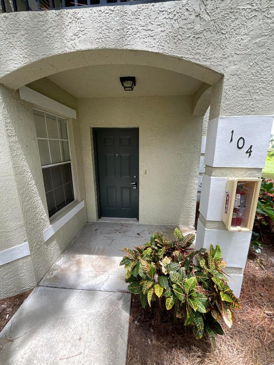 This 1253 sq ft ground floor condominium at The Belmont has 2 BR's and 2 Bathrooms. End Unit in back overlooking Lake Charles for lots of privacy. Freshly painted interior and brand new carpet throughout! Amenities include eat-in kitchen and private patio off the master bedroom. Washer & Dryer Included. Close to everything in St Lucie West...Tradition Field, Movies, Restaurants, etc. Gated Community with Clubhouse, Community Pool, Fitness Center and Car Wash. Trash/Water/Sewer/Lawn included in rent. This 1253 sq ft ground floor condominium at The Belmont has 2 BR's and 2 Bathrooms. End Unit in back overlooking Lake Charles for lots of privacy. Freshly painted interior and brand new carpet throughout! Amenities include eat-in kitchen and private patio off the master bedroom. Washer & Dryer Included. Close to everything in St Lucie West...Tradition Field, Movies, Restaurants, etc. Gated Community with Clubhouse, Community Pool, Fitness Center and Car Wash. Trash/Water/Sewer/Lawn included in rent. Alarm System is included (Landline is necessary and $10 permit fee must be paid by tenant). Small Pet ok-less than 30lbs. Association has some requirements and restrictions. There is an Association application processing fee. Association Interview/approval is required prior to move-in date. Car pass tag system in place -all vehicles must have tag ($5/vehicle). Assigned parking spot. No recreational vehicles, Campers, boats, trailers, commercial vehicles.