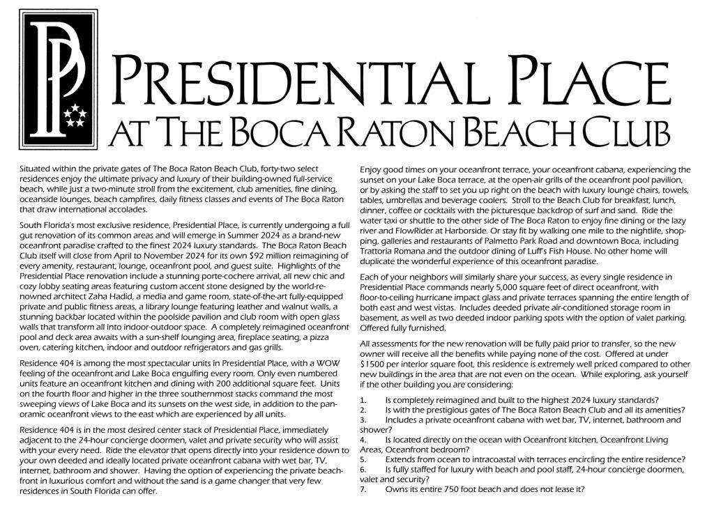 PRESIDENTIAL PLACE CONDO - Residential