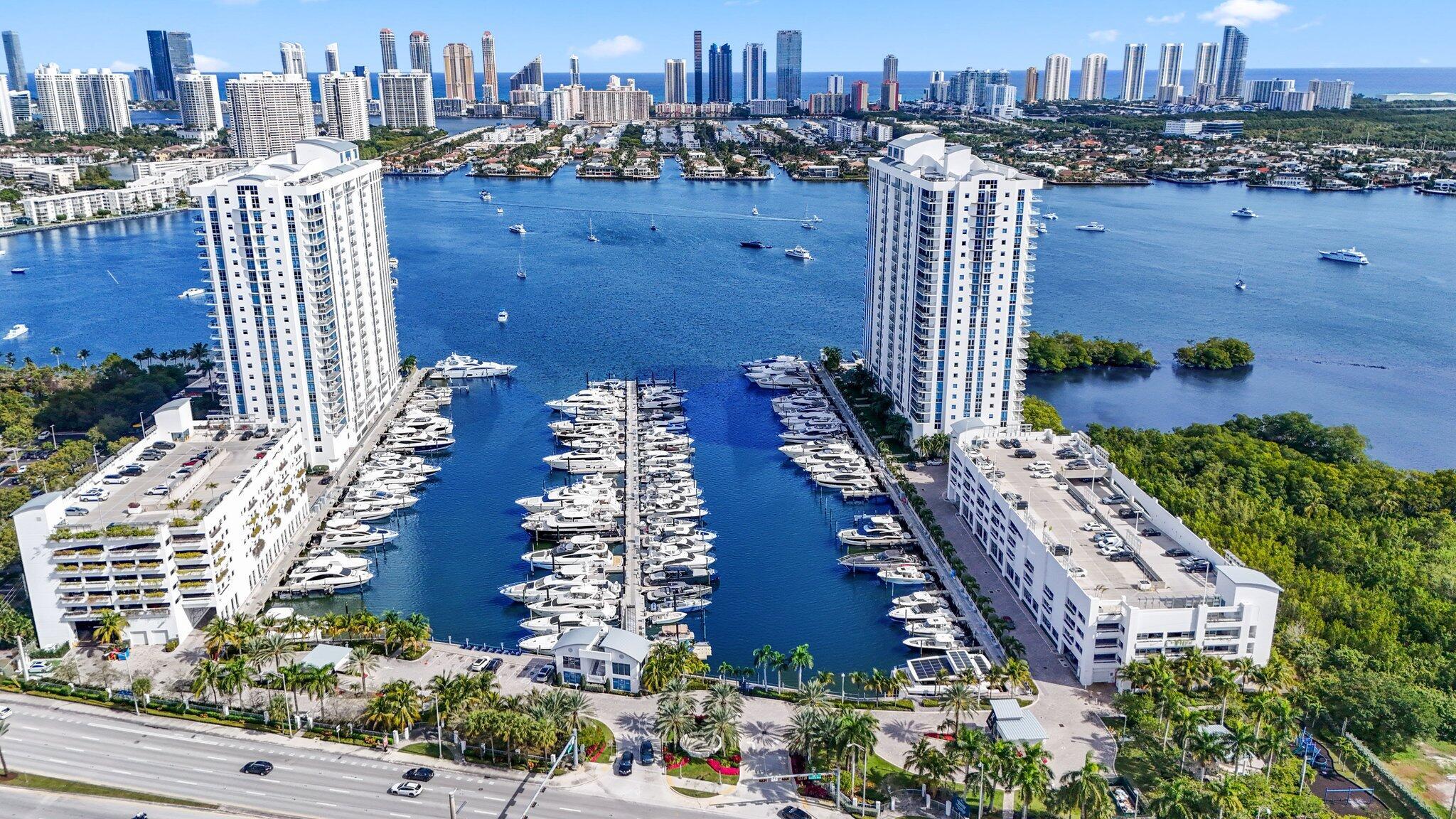 Experience an elevated waterfront lifestyle within a luxury 5 star condominium, Marina Palms Yacht Club & Residences. Unit 707 offers the most coveted views overlooking the skylines of Sunny Isles, Downtown Miami, & Marina from every angle. As you enter you are welcomed with an open bright floor plan featuring designer upgrades throughout. The gourmet kitchen includes high end appliances (Subzero + Bosch), opulent Snaidero cabinetry, quartz counter tops, and more. Your bedrooms feature natural light with views overlooking the Marina and Bay, custom California closets, luxury bathrooms - the master including a spa tub and shower, and premium finishes throughout.