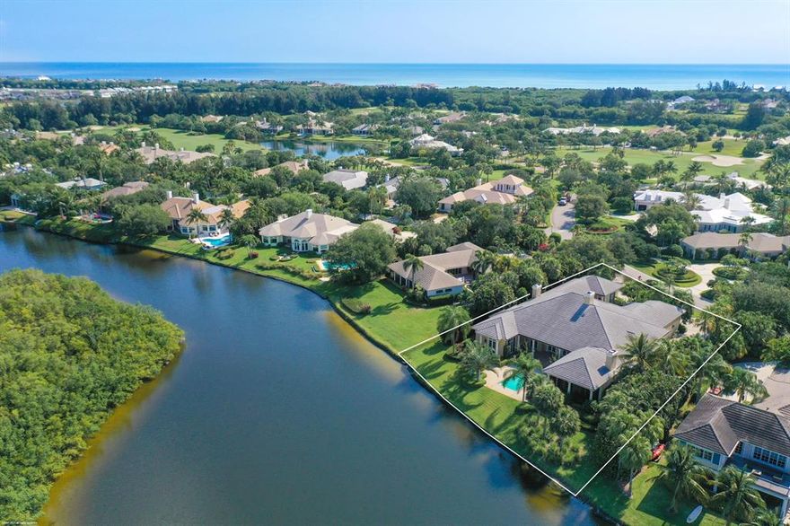 Elegant waterfront home with private pool overlooking estuarial preserve with kayaking and glorious views. Architectural details through out with 12' ceilings and custom wood trim. 4 BR including owners suite with his and hers bath. Library, gourmet kitchen and dining room. Private gate house with guest suite, bath, office and half bath. One of a kind property designed for luxury living and entertaining. Sizes approx. subj. to error.  Personal Property Exclusions.