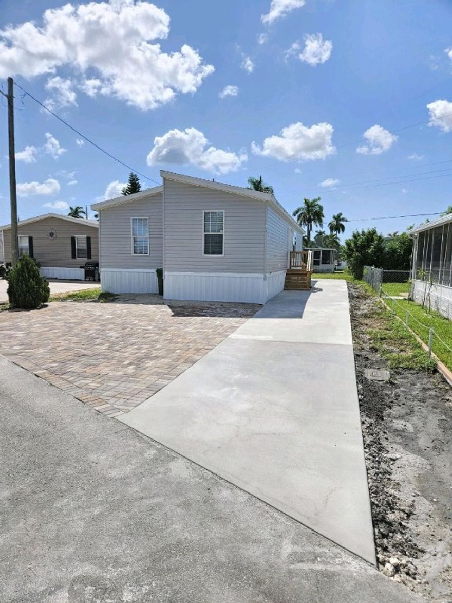 FHA, VA and Conventional Available! BRAND NEW CONSTRUCTION! 2023 Build, This home features large square footage, 3 bedrooms and 2 full baths, High Ceilings, separate indoor laundry room, good size yard, Brand new Driveway, room for plenty of cars. Home is Hurricane Rated, Fully insurable and Financeable. HOA states one buyer must be 55+. You OWN THE LAND in this park!!! Super low HOA fees. FHA okay! BRAND NEW CONSTRUCTION! 2023 Build, This home features large square footage, 3 bedrooms and 2 full baths, High Ceilings, separate indoor laundry room, good size yard, Brand new Driveway, room for plenty of cars. Home is Hurricane Rated, Fully insurable and Financeable. HOA states one buyer must be 55+. You OWN THE LAND in this park!!! Super low HOA fees. FHA okay!