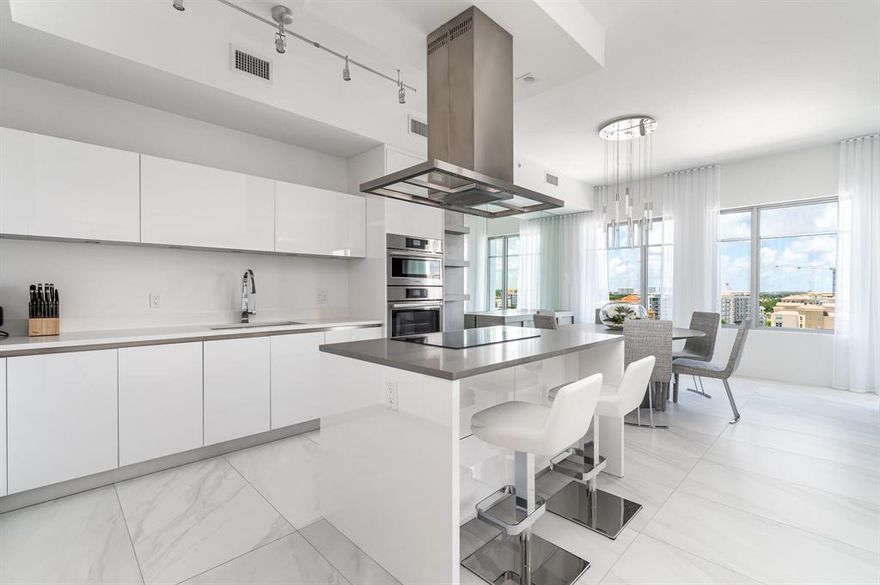 Fully Furnished and Turn-key Rental. This High Floor new construction 3 Bedroom Rental in Tower 155 is available for immediate occupancy! This beautifully appointed residence has direct South exposure with a lot of natural light and beautiful ocean views. Great open concept floor plan with upgrades throughout. Italian porcelain tile floors, 10-foot ceilings, Chef's kitchen with handmade Italian cabinetry, Quartz counters, and top-of-the-line Bosch appliances with double wall oven, center island and custom waterfall feature. Spacious master suite with walk-in closet and luxurious bathroom featuring a dual sink floating vanity and high-end fixtures. This Fully Furnished and Turn-key Rental has it all!