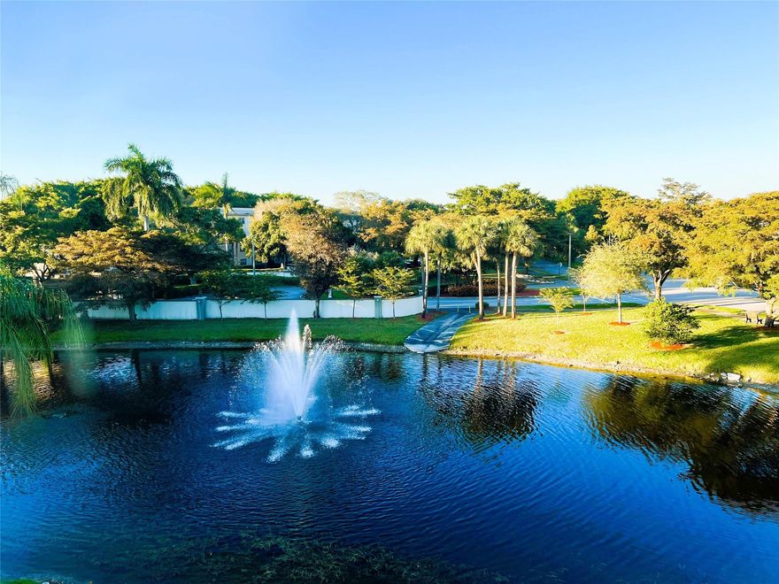 DIRECT LAKE/FOUNTAIN VIEW from this PENTHOUSE Unit with HURRICANE DOOR and WINDOWS Plus 2025 AC and NEWER Water-Heater. REMODELED KITCHEN Including GRANITE and HIGH-HAT LIGHTING. REMODELED MASTER BATHROOM Including a SHOWER WITH SEAT. TILE FLOORS Except Bedrooms and UPDATED GUEST BATHROOM. MURPHY BED in Guest Bedroom. Modern CEILING FANS. Building has NEW ROOF, UPDATED ELEVATOR, CAMERAS and WASHER/DRYERS ARE FREE. ASSOCIATION REQUIRES ONE OCCUPANT 55+ WITH 15% DOWN AND WYNMOOR INCOME FORMULA AND A CREDIT SCORE OF 700 PLUS $250 REFUNDABLE MOVE-IN FEE. Information Deemed Reliable but, Not Guaranteed.