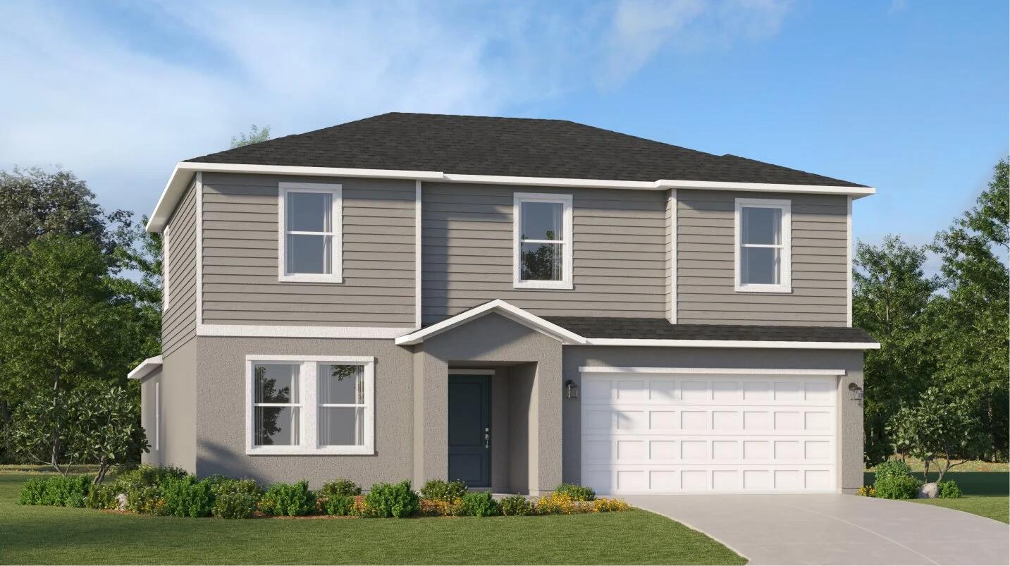 This new two-level home boasts a modern and low-maintenance layout. A versatile flex space can be found off the foyer, leading to an open-concept floorplan perfect for entertaining and everyday multi-tasking. The owner's suite is tucked away into a private back corner. Upstairs, four bedrooms surround a spacious loft.Prices, dimensions and features may vary and are subject to change. Photos are for illustrative purposes only.