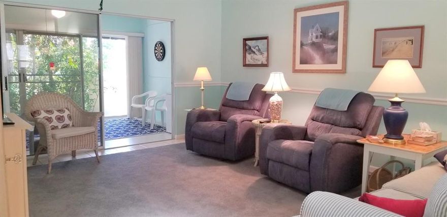 Lovely very well maintained  bright & airey 1 story 2 bedroom 2 bath Villa in desirable  Sea Pines, a 55+ community.  New roof in 2018 , newer A/C 2017 and appliances replaced 2016. Overlooking a preserve on one of the highest lots. Enclosed  air conditioned Lanai for additional living space perfect for entertaining guests. Vaulted ceilings with skylight. Community offers Clubhouse, pool, library, pool table and shuffleboard. Great location close to restaurants and local beaches!