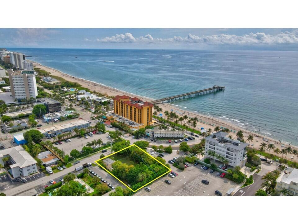 Rarely available LAND in Deerfield's trendy beach area quadrant. A onetime opportunity to acquire & develop these multi-family zoned lots in this most desired beach enclave. Located on a ridge with potential ocean views and virtually in the heart of everything Deerfield by the Sea has to offer. Boutique shops, oceanfront restaurants, pristine beaches with a mile long boardwalk, the famous Deerfield Fishing pier, luxury hotels, volleyball tournaments, art shows, festivals and holiday events. The property is comprised of 2 lots, combined totaling 15,000 SqFt, = .334 acres zoned RM25 = 25 units per acre. Multiple usages are permitted besides residential. *(See the Usages document) and zoning plat map in the document section. Interested parties should confirm all info with the Build Dept.