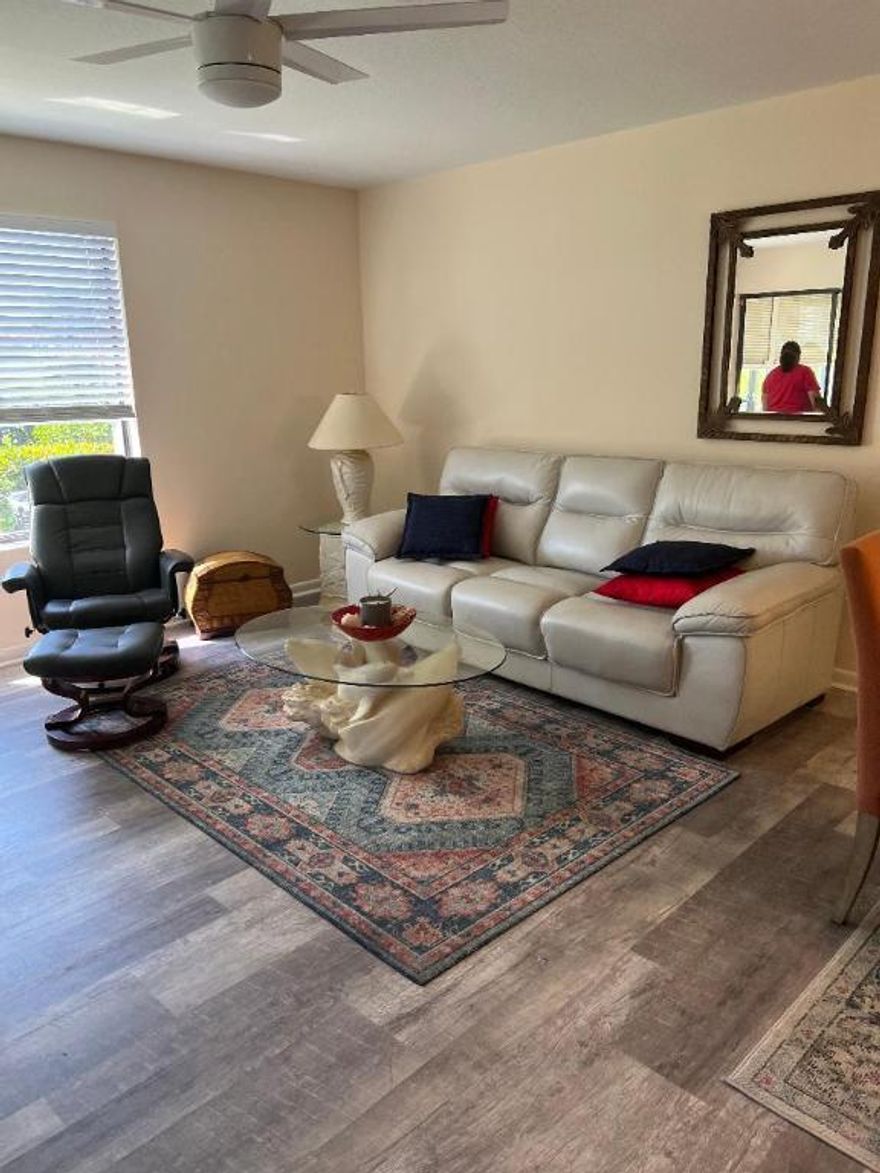 2 Bedroom, 2 Bath Yearly Rental in Miles Grant. Perfect first floor unit with parking in front of unit, no steps, and a golf course view. Unit is furnished It has been freshly painted and has a newer AC, Water Heater, Dishwasher and Washer/Dryer. Community Pool. Miles Grant is a 55+ community located near the Intracoastal River in Stuart, FL and is an active community. For a fee, you may participate in the Miles Grant Country Club which offers pool, shuffleboard, bocce, croquet, pickleball and tennis to name a few outdoor activities. Both formal, casual dining, and social events are offered at the Clubhouse. You can also purchase golf memberships