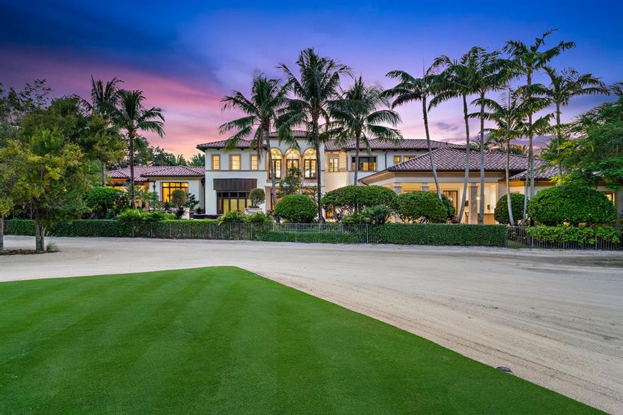 Introducing this exceptionally appointed 8 bed, 7.2 bath with guest house, custom home offering exquisite golf course views set amidst beautifully manicured grounds. Rich architectural features are complemented by timeless finishes and impeccable attention to detail, both inside and out. Featuring Savant Smart House technology, this estate offers the ultimate in convenience and security with fully automated Vantage lighting, biometric entry, interior/exterior security cameras, and triple firewall for added peace-of-mind. There is also a Generac whole home generator and Cuno whole house water filtration system. Discerning buyers will appreciate the serenity, security and privacy this home affords, along with the highest level of amenities in Old Palm Golf Club..