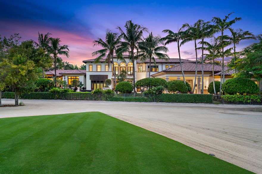 Introducing this exceptionally appointed 8 bed, 7.2 bath with guest house, custom home offering exquisite golf course views set amidst beautifully manicured grounds. Rich architectural features are complemented by timeless finishes and impeccable attention to detail, both inside and out. Featuring Savant Smart House technology, this estate offers the ultimate in convenience and security with fully automated Vantage lighting, biometric entry, interior/exterior security cameras, and triple firewall for added peace-of-mind. There is also a Generac whole home generator and Cuno whole house water filtration system. Discerning buyers will appreciate the serenity, security and privacy this home affords, along with the highest level of amenities in Old Palm Golf Club..