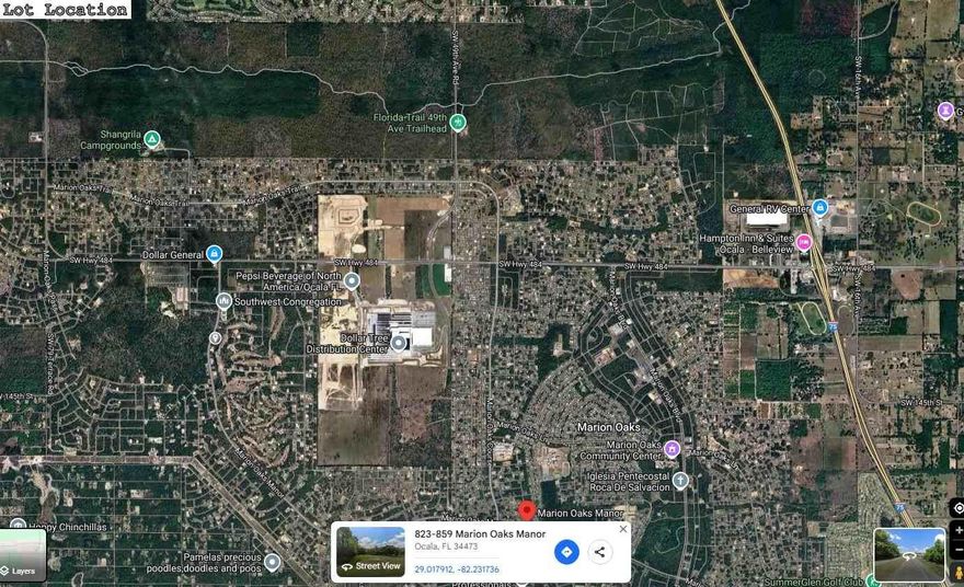 Discover the perfect oversized lot with 100 feet of frontage, overlooking a picturesque golf course—an ideal spot to build your dream home. Experience tranquility while being conveniently close to shops, restaurants, schools, and local amenities. This location also boasts effortless access to major highways, making commuting a breeze. 

As part of this thriving community just west of I-75 in the bustling Ocala area, you'll enjoy access to a stunning community center equipped with a state-of-the-art fitness facility, basketball and tennis courts, playgrounds, volleyball and pickleball courts, a water splash pad, and more. The lot offers paved road frontage and incredible potential for your vision. With its central location, making this lot a rare and exciting opportunity.