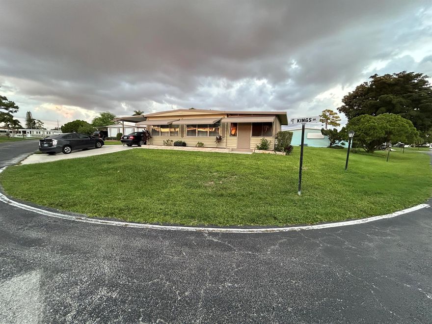 The property is a double lotLOT RENTAL IS $1,265.50 INCLUDING BASIC CABLE, LAWN CARE AND ALL AMENITIES.Furnished Mobile Home Community Located in Sea Meadows an active 55+ community. 2nd person can be 40 years old. Community has a Clubhouse, Swimming Pool, Fitness Center, Pickle ball, BBQ and Billiards.3/3 with extra room can be used for an extra bedroom as it is now its a SOUND PROOF ROOM PERFECT for a MUSICIAN.Roof is of aluminum which is sealed every three years