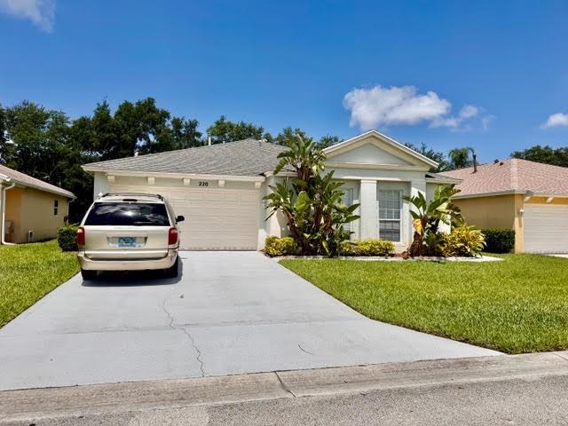 Nestled in the gated Lake Forest community of St Lucie West, 220 SW. Lake Forest Way, Port. St Lucie, FL 34986, is a charming 3-bedroom, 2-bath residence built in 2002, spanning approximately 1,447 sqft The home showcases a spacious split plan with a welcoming great room, carpet and ceramic tile floors, and abundant natural light streaming through large windows Outside, enjoy a full-length screened patio looking out over a manicured yard—ideal for relaxing or entertaining in serene privacy . With an attached two-car garage and gated community amenities—including a clubhouse, pool, and fitness center—this home offers the perfect blend of comfort and convenience