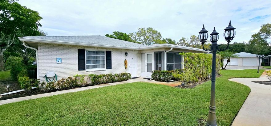 FABULOUS TURN-KEY CONDO-VILLA READY FOR YOU TO MOVE IN! BRIGHT & WARM UNIT OFFERING LAMINATE & TILE FLOORS THROUGHOUT; BOTH BATHROOMS ARE STEP IN SHOWERS; ROOF REPLACED 2021; ALL APPLIANCES ARE 2-YEARS OLD; REFRIGERATOR 1-YR OLD; WATER HEATER 2-YRS OLD; NEW A/C INSTALLED MARCH 2025. 2-PARKING SPACES AND LOTS OF GUEST PARKING. COMMUNITY IS VERY ACTIVE 55+ THAT OFFERS 3-POOLS, PICKLEBALL, TENNIS, SHUFFLE-BOARD AND ON-SITE MANAGEMENT OFFICE. PETS ALLOWED (NO AGGRESSIVE BREED); RENTALS ALLOWED AFTER 2-YEARS.ASSOCIATION FEE INCLUDES: EXTERIOR, ROOF, WATER & SEWER; OUTSIDE PEST CONTROL; LANDSCAPING AND BASIC CABLE. ALL INFORMATION PROVIDED SEEMS ACCURATE BUT TO BE VERIFIED BY BUYER AND / OR BUYERS AGENT.
