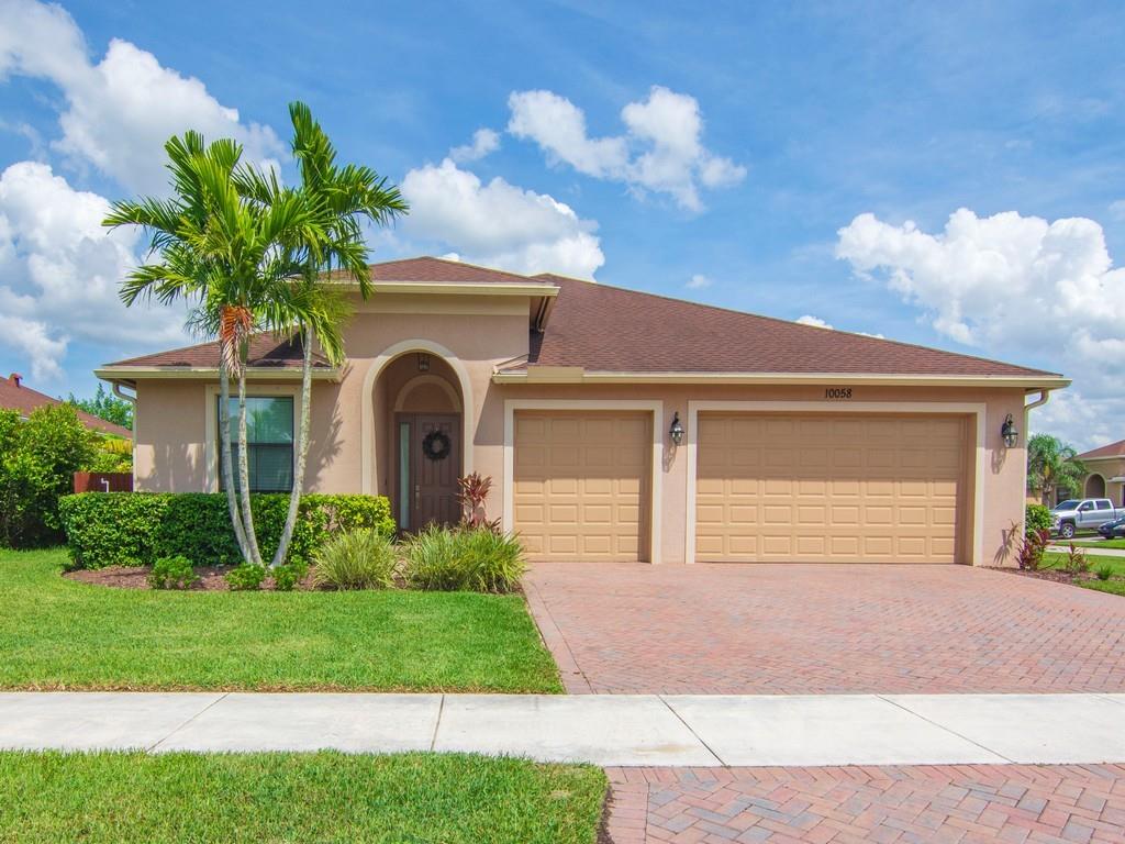 Beautifully maintained 3-bedroom, 3-bathroom home on a desirable corner lot with peaceful lake views. The bright and open floor plan features spacious living and dining areas, a modern kitchen with granite countertops, and a private primary suite with a walk-in closet and en-suite bath. A 3-car garage provides ample storage, and the split-bedroom layout offers versatility for family, guests, or a home office. Enjoy tranquil lake views from the patio, and take advantage of the community’s resort-style amenities, including a clubhouse, pool, spa, fitness center, tennis, pickleball, basketball courts, and a playground. Ideally located near shopping, outlets, dining, and the beautiful beaches of Vero Beach, this home combines comfort, style, and an exceptional lifestyle in one perfect package.