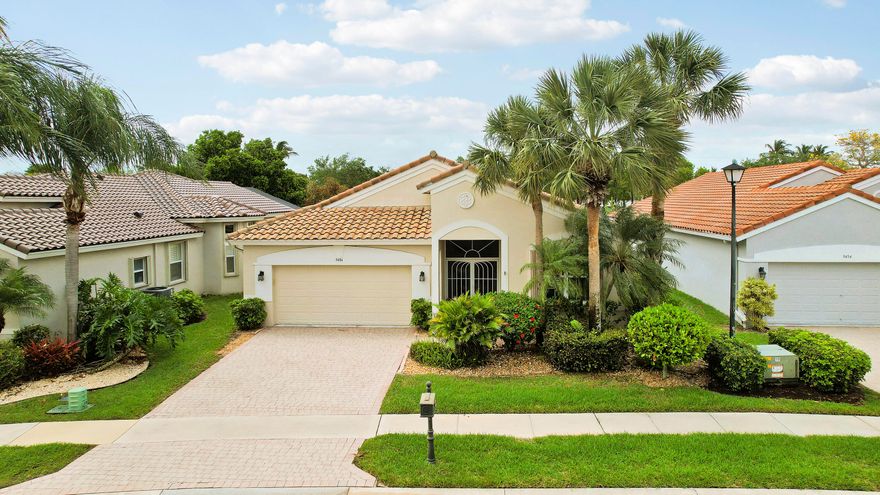 Welcome to Beautiful Bellaggio.  This lovingly maintained, Francesi Model home offers the perfect blend of comfort and serene lakefront living. Freshly painted and Move-in ready, the home features a 2-year-old air conditioner, approximately 1-year-old hot water heater. The welcoming front entry showcases a charming screened birdcage enclosure and elegant etched glass impact double doors.  Inside, the  2nd Guest bedroom is enhanced with attractive wood flooring, adding warmth and style. The 3rd Bedroom can be easily made into a Den/Office/Study. Some additional highlights include Accordion Hurricane Shutters throughout and with a  Washer and Dryer just a few years old. This house has a spacious screened lanai overlooking the lake, creating the perfect setting for relaxing mornings or peaceful evenings enjoying the view. As you drive through the guarded gates you realize Bellaggio is an Active Community. From its well-manicured grounds and tropical plantings to its 10 Har-tru Tennis Courts, 5 lighted for night play, Bocce Ball, Indoor and Outdoor Pools, separate Fitness Center, Bistro Café, and Pickleball Courts. Both Pickleball and Tennis have Professionals on premises teaching Individuals and Groups. There is a Grand Ballroom featuring Top-notch Entertainment and Events with a full-time "Lifestyle" Director. There are also dozens of clubs, and Activities, Card Rooms and Billiard Room, Arts & Craft Center and much, much more... This home offers an exceptional opportunity to enjoy Bellaggio's lifestyle living at its finest!