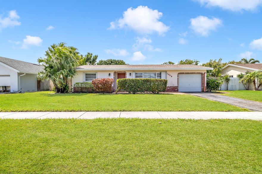 Beautiful estate sale opportunity! This 3-bedroom, 2-bathroom pool home offers incredible potential and charm. Features include tile flooring throughout, a one-car garage, and a brand-new roof. Accordion shutters provide added protection and peace of mind. Step outside to a spacious backyard filled with mature mango and other fruit trees—perfect for enjoying South Florida living. With a private pool and plenty of outdoor space, this home is ideal for relaxing or entertaining. Don't miss this unique opportunity to make it your own!