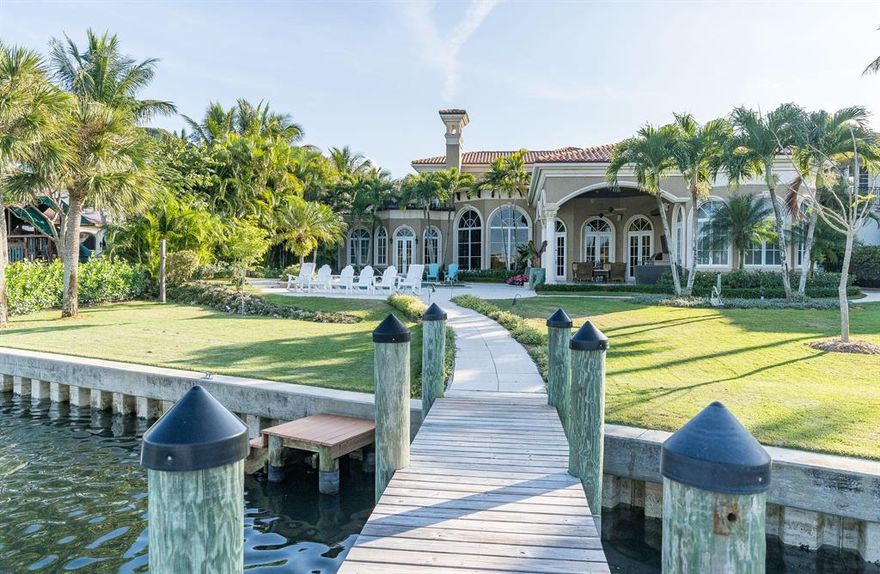 Spectacular Waterfront Estate....107 frontage on the intracoastal waterway with room for a 70 foot boat.  Words cannot describe the exquisite detail in this home, it is a must see.  The home is nestled on 3/4 of an acre in the heart of Jupiter.  Private gate opens into your  home with a long driveway to the property.  Once inside the water views are amazing.  New roof in 2016  and the home has a 45 KW generator .  Estate has been meticulously maintained and has a private pool and spa.  The dramatic architecture of this home is breathtaking......custom inlays, arches and ceilings are features just to name a few.  Master on the ground floor with beautiful views of the water.  Private and serene and 5 minutes to the Jupiter Inlet by boat with no fixed bridges, this Estate has it all