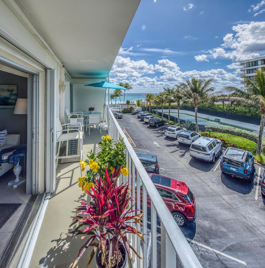 Last chance to be a part of a beautiful 55+ Coop Oceanfront Building at this price! The Palm Beacher is the Roast Beef inside the Multi- Million dollar bun buildings that surround it.  Clean, Classy, generous space with a balcony that provides waterfront views of both the intracoastal and ocean! No need to go far to plunge into the salty sea.  It's just steps over the grassy knoll by the meticulous pool and you are beachside. Close to the LW Pier and popular restaurants, ice cream, watersport rentals etc. but far enough away to find your peace.   I suggest you look at this one right away!