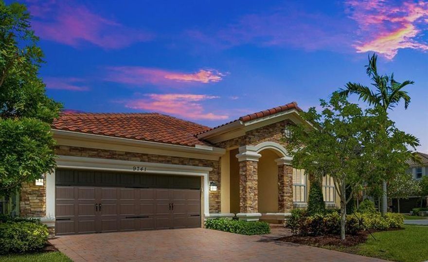 Beautiful One-story house at Miralago in Parkland. Resort living at its finest. 4-bedroom with 3 full baths. Impeccable 4 beds/3 full baths house is located on corner lot. The house offers impact windows and doors, private fenced yard, remote controlled retractable patio awning, many recessed lights and much more. Master suite features 2 walk-in closets and dual sink vanity. The kitchen equips with granite countertops, wood cabinets, wall oven, all stainless-steel appliances, breakfast nook. The flooring features tile in living area and carpet in bedrooms. The community offers 5 STAR amenities including resort style pool, indoor party room, fitness center, grand ballroom, spa, tennis, basketball & more. It's your own piece of paradise Top-rated Parkland schools.