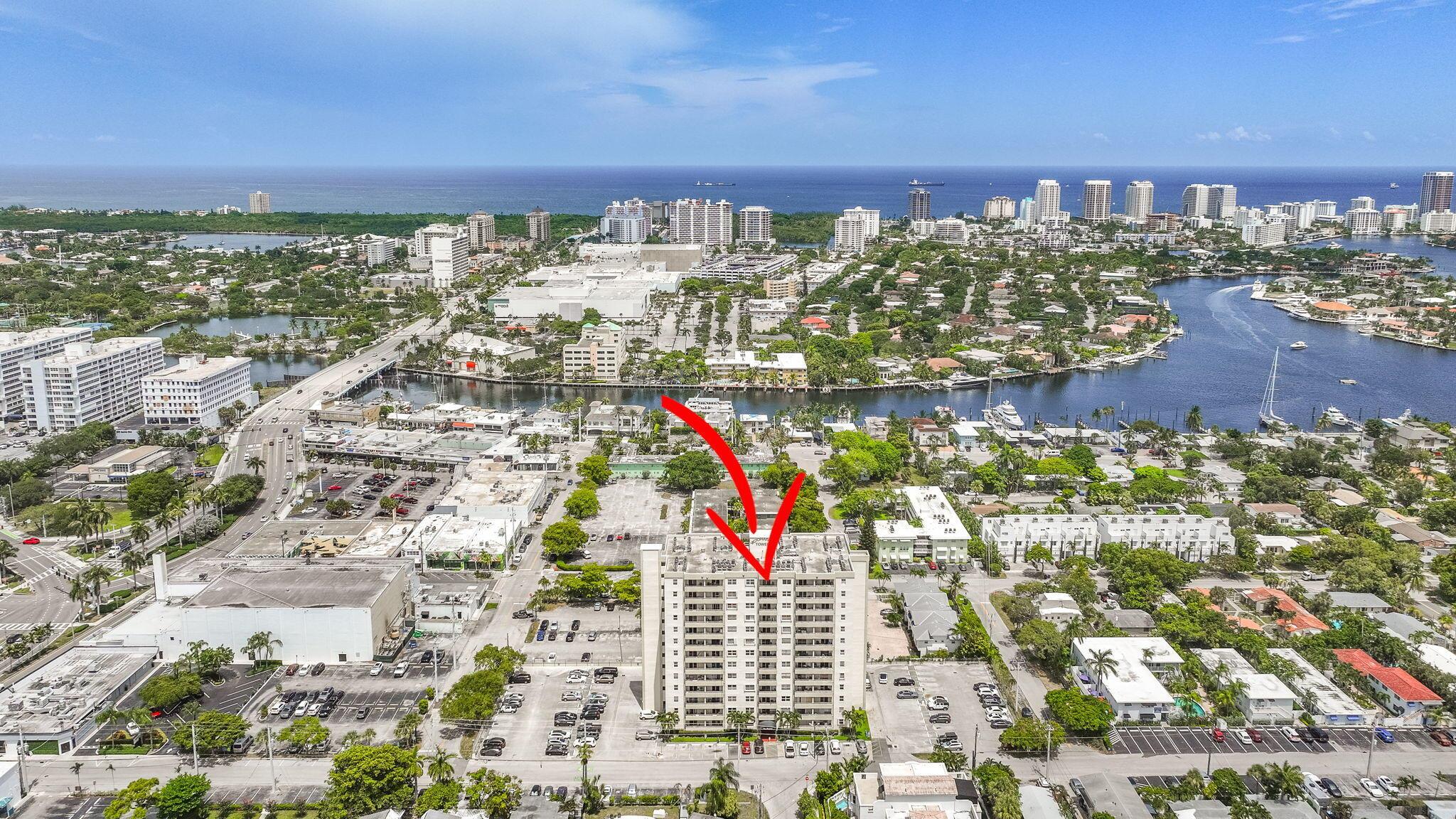 Welcome to Victoria Park Tower, only high-rise building located at the north end of Victoria Park near Sunrise Boulevard and Federal Highway which means no obstruction in views. This west-facing PENTHOUSE enjoys breathtaking sunset views and a sweeping look at the downtown Fort Lauderdale skyline.Condo features a private outdoor balcony perfect for relaxing or entertaining. Inside, the unit showcases neutral tones with travertine and wood flooring throughout, creating a cohesive and inviting atmosphere. A hanging pendant light adds a warm touch over the dining area, while the kitchen features white cabinetry, stainless steel appliances, dark granite countertops, and an artistic backsplash.