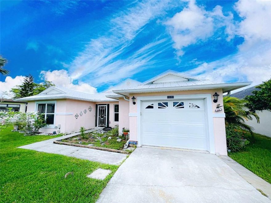 Charming 2/2 home in the BEAUTIFUL Spanish Lakes 55+ Community. Newer Metal Roof (2018), New A/C (2019)!!! Direct Lake view from the back porch with your own PRIVATE dock. Spanish Lakes is a land lease community. The land lease includes all amenities: Free golf at an 18-hole par-3 golf course, clubhouse with cards, billiards, huge events room, arts & crafts room, library, gym, ping pong, tennis, pickle ball and much more.