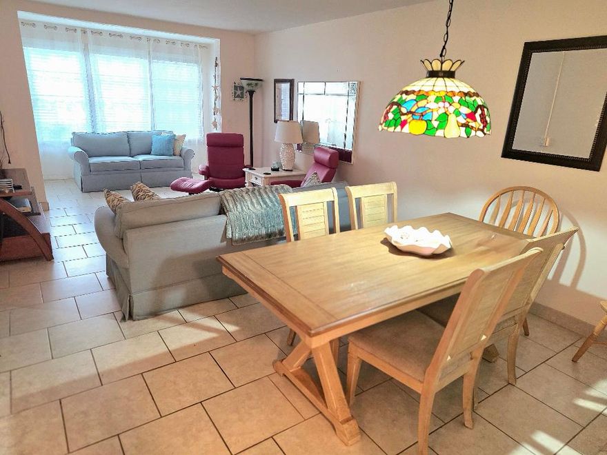 Your perfect retreat is ready! This 1BR/1BA feels like home the moment you walk in. Gleaming ceramic tile floors, open layout, and serene, quiet comfort in a secure gated 55+ community with manned security guard. Vacation-style
living every day: sparkling heated pool, clubhouse, billiards, shuffleboard, bocce, BBQ areas, library, fitness room, and lovely walking paths through tropical landscaping. Convenient to everything - Walmart, Publix, dining, banks - and just
15 mins to Fort Lauderdale Beach. Option to buy the furniture and move right in.