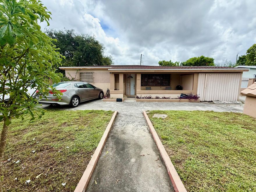 Welcome to this Investor Special or Multi-Generational Gem in the Heart of Hialeah! This Single Family Home offers endless opportunities with a current layout featuring 3 bedrooms and 1 bath in the Main House, and an additional 3 Efficiencies each with 1 bedroom, 1 bath. Currently 2 out of the 3 have kitchenettes. Great space for an in-law suite, home office, or even an Airbnb.Roof and Electrical Panel have both been updated. This property is situated on a large lot with fruit trees, a large driveway and a current enclosure that can be used as a one car garage. The sky's the limit with this property! Whether you're an investor seeking strong rental returns or a homeowner needing more living space, this home checks off all the boxes.