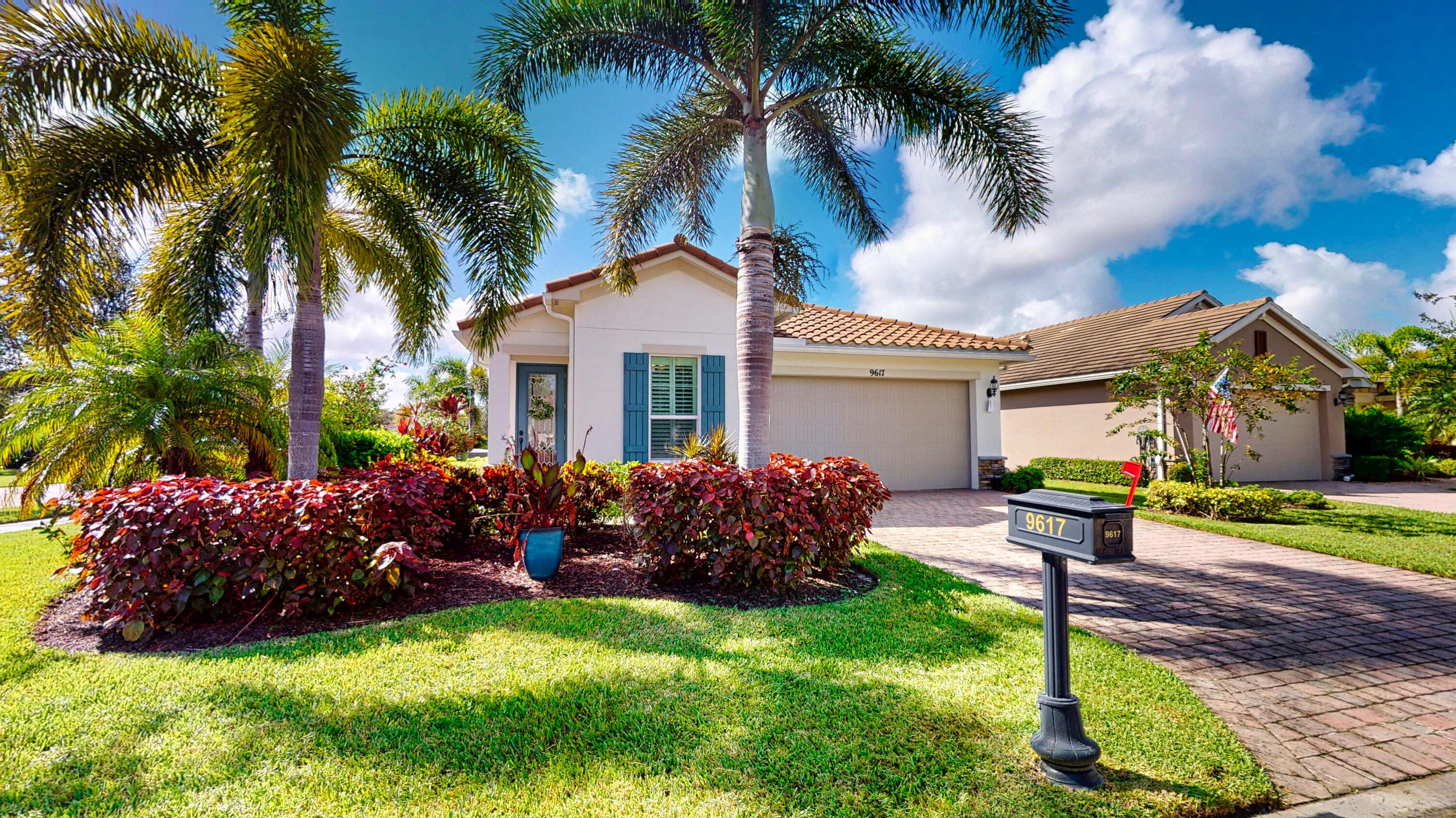 This stunning 2-bedroom, 2-bath home with a versatile den offers just under 1,700 square feet of open living space designed for both comfort and entertaining. The gourmet kitchen overlooks the dining and family room and features granite countertops, 42-inch cabinets, a gas range, upgraded backsplash, and a newer dishwasher. The oversized master suite is a retreat of its own with his-and-her sinks, a spacious walk-in closet, and a seamless glass walk-in shower.Step outside to your private lanai and pool area--truly a dream setting with a tiled lanai, privacy shades, hurricane screens, heated pool, and fenced yard surrounded by upgraded landscaping for ultimate privacy.