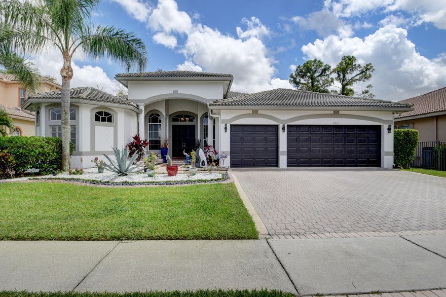 Beautiful 4 bedroom + den/office, 3 bathroom home with a 3 car garage in the highly desired Madison Green. This home is perfect for entertaining, with a formal dining room and formal living room. The spacious kitchen comes equipped with stainless steel appliances and opens up to the family room. The backyard has a large patio, perfect for grilling, with a private pool. The whole house opens up to a view of the golf course. 12' ceilings, new flooring - water proof laminate in living areas and one of the bedrooms, marble tile in guest bathrooms. With crown molding and special finishes throughout, this newly renovated home is not to be missed. AC's replaced 2021 and 2017. Water heater 2022. Brand new granite counter tops, & kitchen cabinets painted. Close to the Turnpike, major airport, shopping, and restaurants