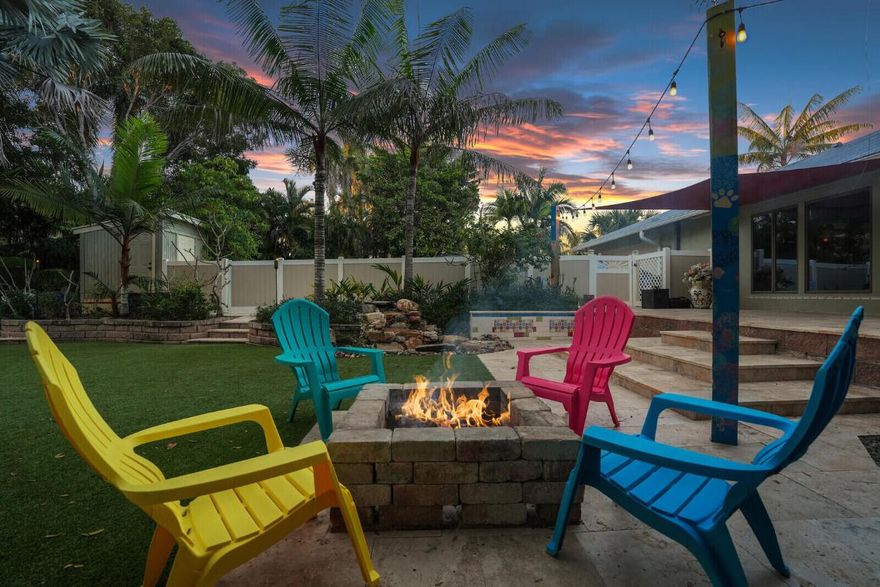 Tropical oasis with nearly 1/ 2 an acre on a cul-de-sac and no HOA in the heart of Jupiter! Bring your boat, kayaks, and paddleboards for waterfront access with a dock on Jones Creek that offers ocean access to the Jupiter Inlet! Mature exotic palms, lush mangroves, and diverse array of plants surround the outdoor area creating a peaceful resort style feel. Inside the home offers an updated kitchen with custom cabinets and granite countertops that open to a large area that's great for entertaining. Three stacked bedrooms and 2 1/2 nicely updated bathrooms complete the interior. Additional highlights include an oversized 2-car garage, metal roof, a large outdoor deck, and full hurricane protection with partial impact glass. A truly unique property offering the ultimate Florida lifestyle!