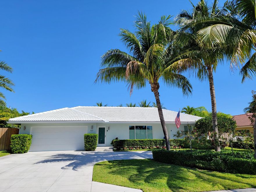 East Boca waterfront gem! This well thought out ranch style home features 3 bedrooms, 3.5 baths, and is situated on approximately 85 ft of deep water with no fixed bridges. The home features a new dock, extending to the center of the canal, a recently refinished saltwater pool, a large uncovered car port for additional parking/storage, a fully integrated smart home and security system with cameras throughout, whirlpool appliances and so much more. Ideally located in one of the most desirable sections of Boca Raton.