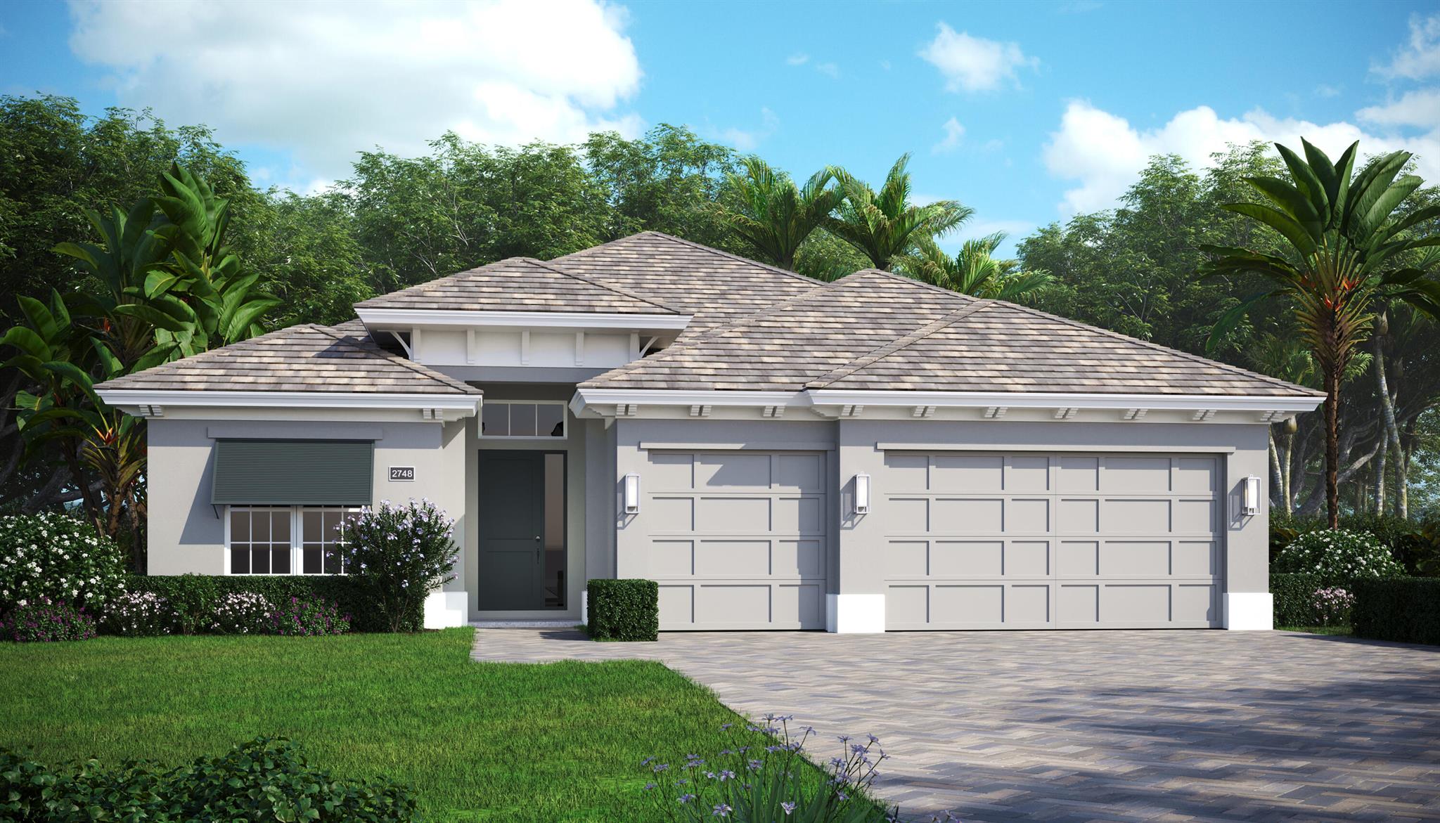 Luxury Large 3 bedroom, 3 bath, 3 bay garage home with den! Enlarged Pool with 3 waterfalls, bench under waterfalls, and Extended Pool Deck and Screen Enclosure! BELTERRA is the newest luxury boutique-community to emerge inside of the highly sought after Tradition. All ages, single family and gated. BELTERRA has resort lifestyle amenities including a clubhouse with tennis, pickleball and basketball courts, wine lockers, a billiards and card room, resort-style swimming pool and a state-of-the-art fitness center. Pictures are of a previous model built