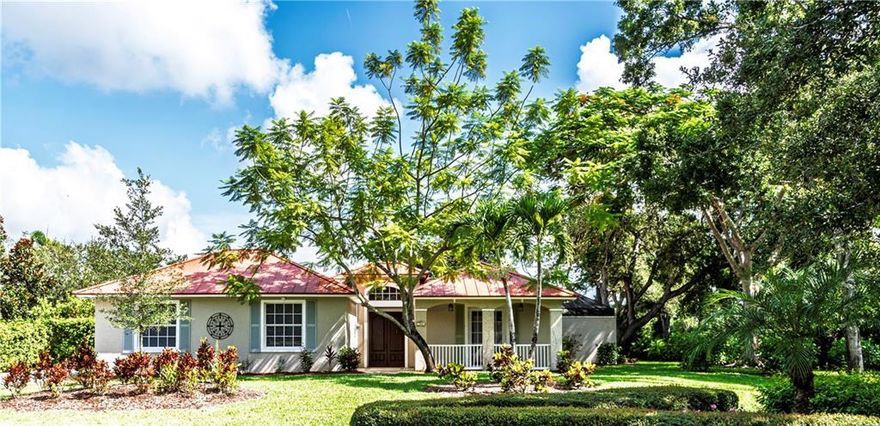 Feel like you're on vacation every day! Now is the time to buy this value priced newly screened courtyard pool home on 1/2 acre cul-de-sac location in highly sought-after Rosewood neighborhood of elegant upscale residences. Plenty of indoor/outdoor entertaining areas in this 4BD/3BA w/new metal roof in 2023, whole house water softener, new paint, adorable separate accessory guest/in-law dwelling, summer kitchen, side entry garage, plantation shutters, & crown moldings. Enter thru gated entrance, passing the tennis court, following meandering lanes to back of neighborhood to your new home!