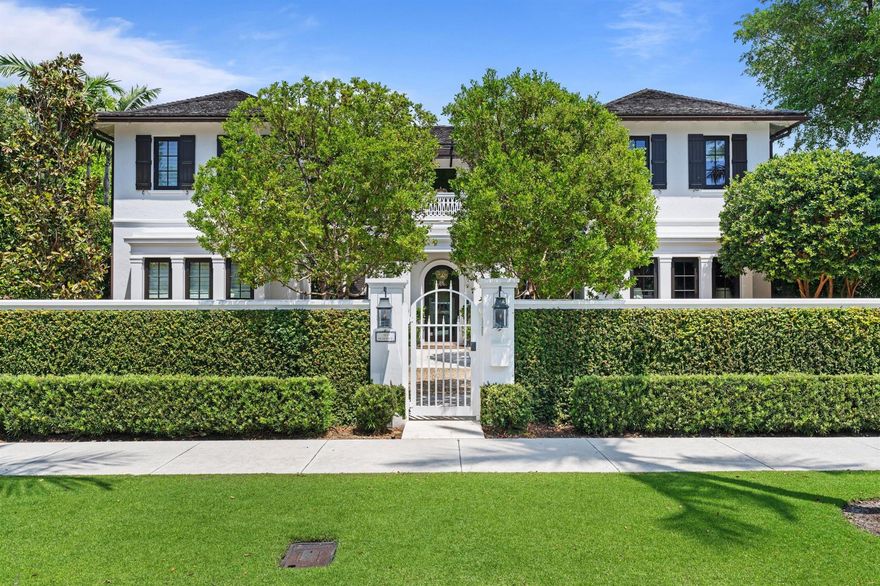 Luxurious in-town living at its finest! No detail has been overlooked in this stunning estate located on one of Palm Beach's most desirable streets. An inviting entry leads to a light-filled formal living , an entertainer's dream bar with walk-in wine cellar and 2 en-suite guest rooms. The gourmet kitchen, with butler's pantry, formal dining and family living room all graciously lead to the inviting, pool-side loggia that is a private oasis that completes the first floor. Head up the staircase, open the French doors to your private patio and welcome in the sound of waves lapping on the sand from your serene master bedroom with spacious walk-in his/her baths + closets. Enjoy 2 additional guest suites to welcome family/friends. This exquisite gated property is the epitome of PB​​‌​​​​‌​‌​​​‌‌​​​‌‌‌​​‌​​‌‌​​​​ living.