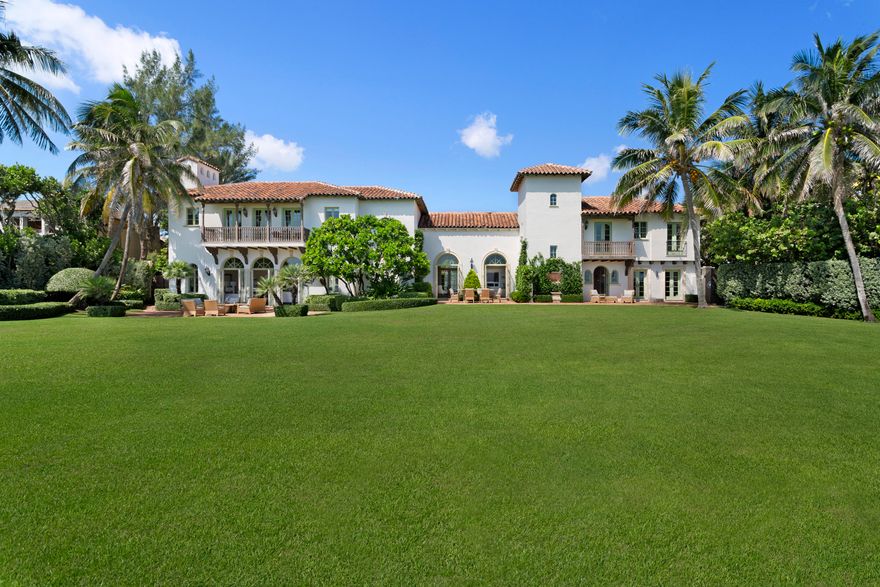 The extraordinary 1922 Mediterranean style oceanfront home has been impeccably maintained & updated.  The most discerning Buyer is able to enjoy a beautifully preserved historic home as well as all the conveniences of modern technology, including state of the art AV, lighting, & WiFi.  The architecture of the home affords exceptional ocean views.  The configuration lives both casually & formally around a beautifully articulated & protected coquina courtyard, affording al fresco dining, multiple seating areas, outdoor AV entertainment, & a heated swimming pool & spa. The property is located very close to Town, Worth Avenue, golf, tennis, the Town marina, the airport, and much more. Beautifully staged by Meredith Baer Home.