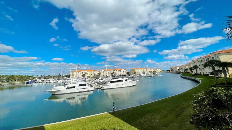 Enjoy Marina Views from your balcony in this oversized 2/2 with Den! Freshly painted. 12 foot ceilings throughout the entire unit! Large utility room with additional sqft for Office/den/storage. Steps to Pool and Gym. Granite counters in kitchen and baths. Huge Master bathroom with 2 walk-in Closets. Rear florida room with balcony has glass sliders that can be opened to marina. Very secure complex just 1 mile from Fort pierce inlet. Walk to shops and restaurants on Seaway Dr. Complex Located on the Intercostal.
