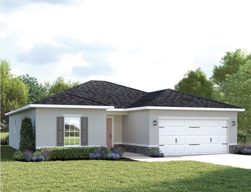 The Canary is ranch-style living done right. Enter the foyer through the 2-car garage to find 2 large bedrooms and a full bath. Expansive owner’s suite, with its gorgeous bath and sprawling walk-in closet. An optional lanai lets you enjoy outdoor living. Welcome to Terra Lago, incredible Amenity Center spreads over 12 acres includes Pickleball, beach volleyball, Fitness Center inside 5000 Sq Ft Clubhouse, Event space, beautiful pool, large multi purpose field. WIFI garage opener and Ecobee thermostat. **Closing cost assistance is available with use of Builder’s affiliated lender**. DISCLAIMER: Prices, and offers subject to change w/o notice. Actual home may differ from photos.