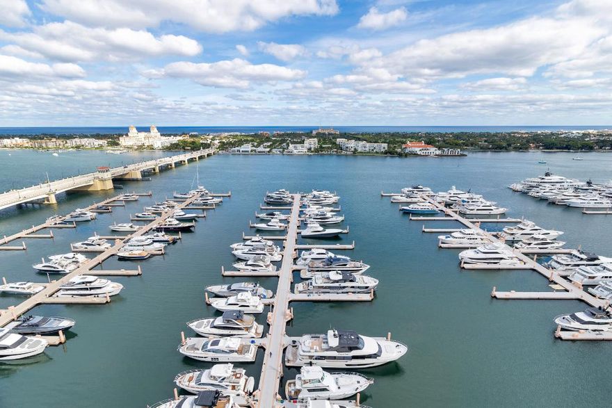 Located in one of only four direct waterfront buildings in downtown West Palm Beach, this penthouse offers sweeping, mesmerizing water views from every room, including the Intracoastal, ocean, marina and city vistas. The residence has undergone a complete high-end renovation, featuring a quartz entertaining bar with under-mount LED lighting, a modern kitchen, Thermador wine refrigerator, multiple living and entertaining areas, spacious bedrooms, and a large walk-in closet in the primary suite. Ideally located near the North Bridge, Royal Poinciana Plaza, Palm Harbor Marina, shopping, and dining. Includes two garage parking spaces. Full-service, pet-friendly building with 24/7 doorman and security, valet parking, swimming pool, fitness center, tennis, and pickle-ball courts. DISCLAIMER: The written and verbal information provided including but not limited to prices, measurements, square footages, lot sizes, calculations and statistics have been obtained and conveyed from third parties such as the applicable Multiple Listing Service, public records as well as other sources. All information including that produced by the Sellers or Listing Company are subject to errors, omissions or changes without notice and should be independently verified by any prospect for the purchase of a Property. The Sellers and Listing Company expressly disclaim any warranty or representation regarding all information. Prospective purchasers' use of this or any written and verbal information is acknowledgement of this disclaimer and that Prospects shall perform their own due diligence. Prospective purchasers shall not rely on any written or verbal information provided when entering a contract for sale and purchase. Some affiliations may not be applicable to certain geographic areas. Copyright 2023 Listing Company. All Rights Reserved.