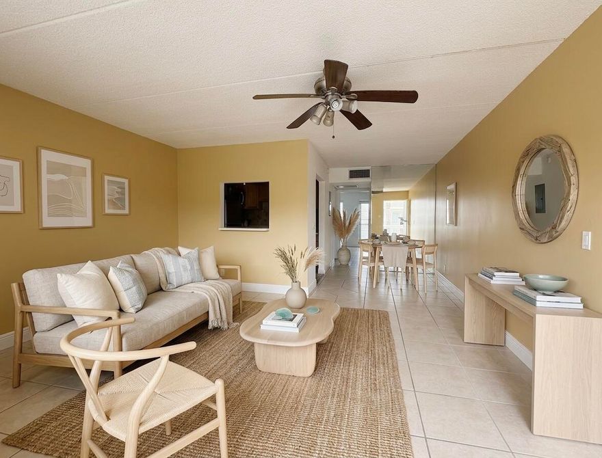 Welcome to your private oasis in a vibrant 55+ community! This beautifully maintained 1-bedroom, 1-bathroom condo is ideally situated on the 2nd floor and features a screened-in balcony—perfect for relaxing and enjoying the Florida breeze. Inside, you'll find stylish tile flooring throughout, a fully equipped kitchen with stainless steel appliances, and a newer A/C system for year-round comfort. The unit also includes one assigned parking space for your convenience. Residents enjoy access to an array of resort-style amenities, including a sparkling swimming pool, fully equipped fitness center, relaxing saunas, clubhouse, and a playroom for social and recreational activities. Maximum occupancy is two residents. Don't miss this opportunity to enjoy comfort, convenience & community living.