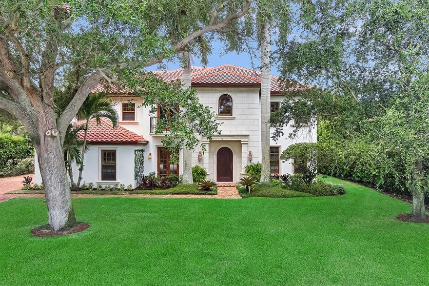 Stunning property & unique home in the heart of Lake Ida. BRAND NEW ROOF! AC's 2018. From the minute you step into this impressive  Mediterranean style home you know it's special. Sweeping staircase leads you to 4 en suite  bedrooms plus bonus room upstairs. Extra den/office downstairs, 5 full baths, 1 on main level. Marble floors throughout ground floor, bamboo wood planks in bedrooms. Gas fireplace in living room. 3 car garage. Plantation shutters.Oversized & very private lot overlooks Cornell Park. Chicago brick encircles the saltwater pool surrounded by lush landscaping. Impact windows & doors. Freshly painted inside, crown molding throughout. Expansive owners quarters includes spacious walk in closets & spa like bath. Minutes to vibrant downtown Atlantic Ave & beautiful Delray Beaches