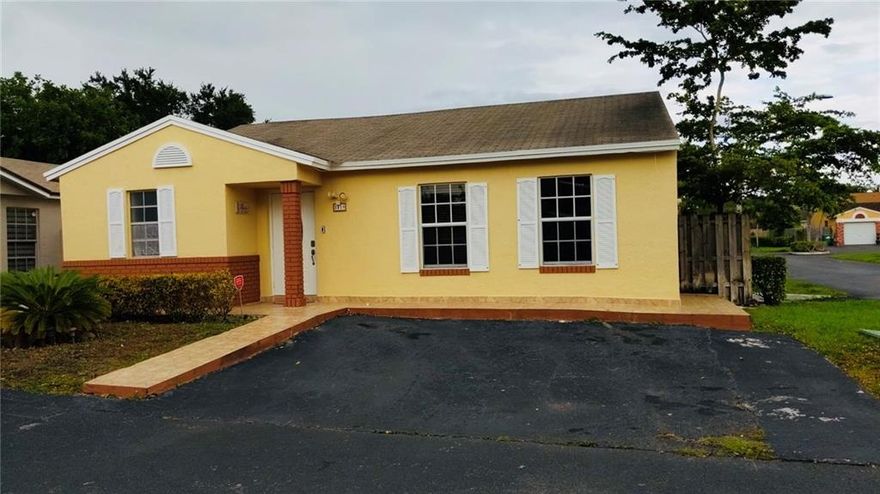 Hidden gem in a family-friendly neighborhood. Nicely kept one-story home located in the community of Westbrook near Miami Lakes/Hialeah Gardens area.  3 bed/2 bath with tile throughout. Storage shed in the backyard. Lovely community with a playground.  Low HOA fees.