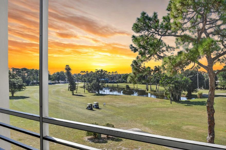 Enjoy stunning sunset and golf course views from this immaculately maintained 2BR/2BA condo in desirable Poinciana Place. This move-in ready, turnkey, furnished home features an updated kitchen with granite countertops and newer appliances, plus newer A/C, Water Heater, Washer & Dryer. Updated Baths and Hurricane Shutters for your protection.  Light and bright with panoramic fairway views, this condo is perfect for full-time or seasonal living, just bring your golf clubs and a toothbrush.

Poinciana Place is a very active 55+ community offering golf, pickleball, tennis, clubhouse, pools, live entertainment, and social clubs. Conveniently located near shopping, dining, and major roadways, this condo delivers the best of the South Florida lifestyle.