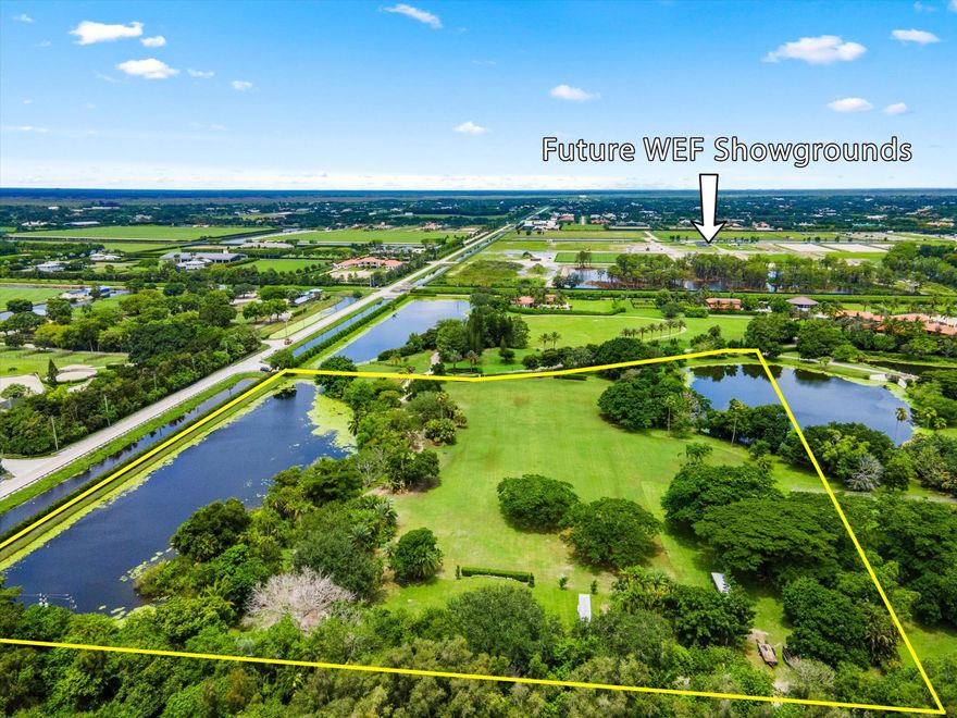 A rare opportunity to own  11.32 acres of prime land located directly beside the growing Wellington International Showgrounds. This vacant parcel sits closest to the new showgrounds and provides effortless, direct bridle-path access without a single road to cross. The property features an expansive grass derby field, an elite, highly regarded surface favored by top equestrians. It has even served as a boutique show-jumping venue, hosting events such as the Kevin Babington Foundation Benefit Classic. 
Behind the gates of Midas farms is 40+ acres shared by only 3 lots. Lush mature trees and ponds line the grounds, creating a serene and private setting that is truly unparalleled. From elegant private homes to premier equestrian amenities- including covered rings, derby fields, and full training facilities the possibilities for this property are limitless. With expansive acreage and an unrivaled Wellington location, this is the ideal foundation for a one-of-a-kind equestrian estate.