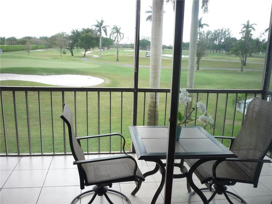 On PGA Golf Course-Great View-Clean & Neat Condo With Tiled Flooring and Upgraded Front Door-Paid up rec lease. Free golf , 14 tennis courts, 7 pools, theater, fitness center, restaurant , 24 hr security,. Assoc. represents housing for older persons authorized (HOPA)..   *** IMPORTANT! See Broker Remarks below for occupancy qualifications. Free golf, 24 hr security, tennis, restaurant, bus, theatre, fitness center and more
