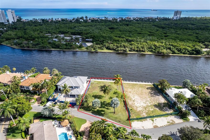 DIRECTLY ON THE INTRACOASTAL WATERWAY, THE ONLY BUILDABLE LOT FOR SALE ON INTRACOASTAL DRIVE OVERLOOKING BIRCH STATE PARK.  MOST DESIRABLE AREA, OVERSIZED 13,000+sf LOT
RECENTLY CONSTRUCTED ALL CONCRETE DOCK, BATTER PILES AND SEAWALL CAP, READY TO BUILD YOUR DREAM HOME!! IDEALLY LOCATED CLOSE TO THE BEACH, SHOPPING, NIGHTLIFE, AIRPORT, ETC.
PRICED TO SELL!! SURVEY AVAILABLE!!!